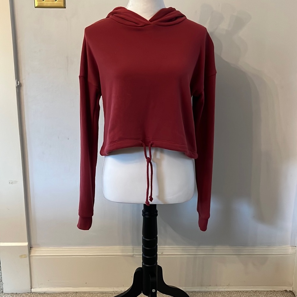 Adjustable soft cropped hoodie